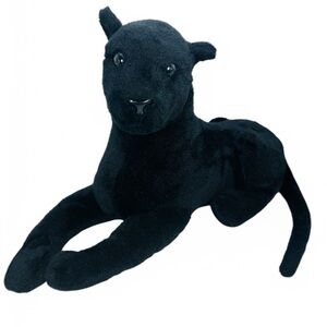 Tiger Tale Toys Black Panther Plush Lying Down Stuffed Animal Realistic Toy 14”